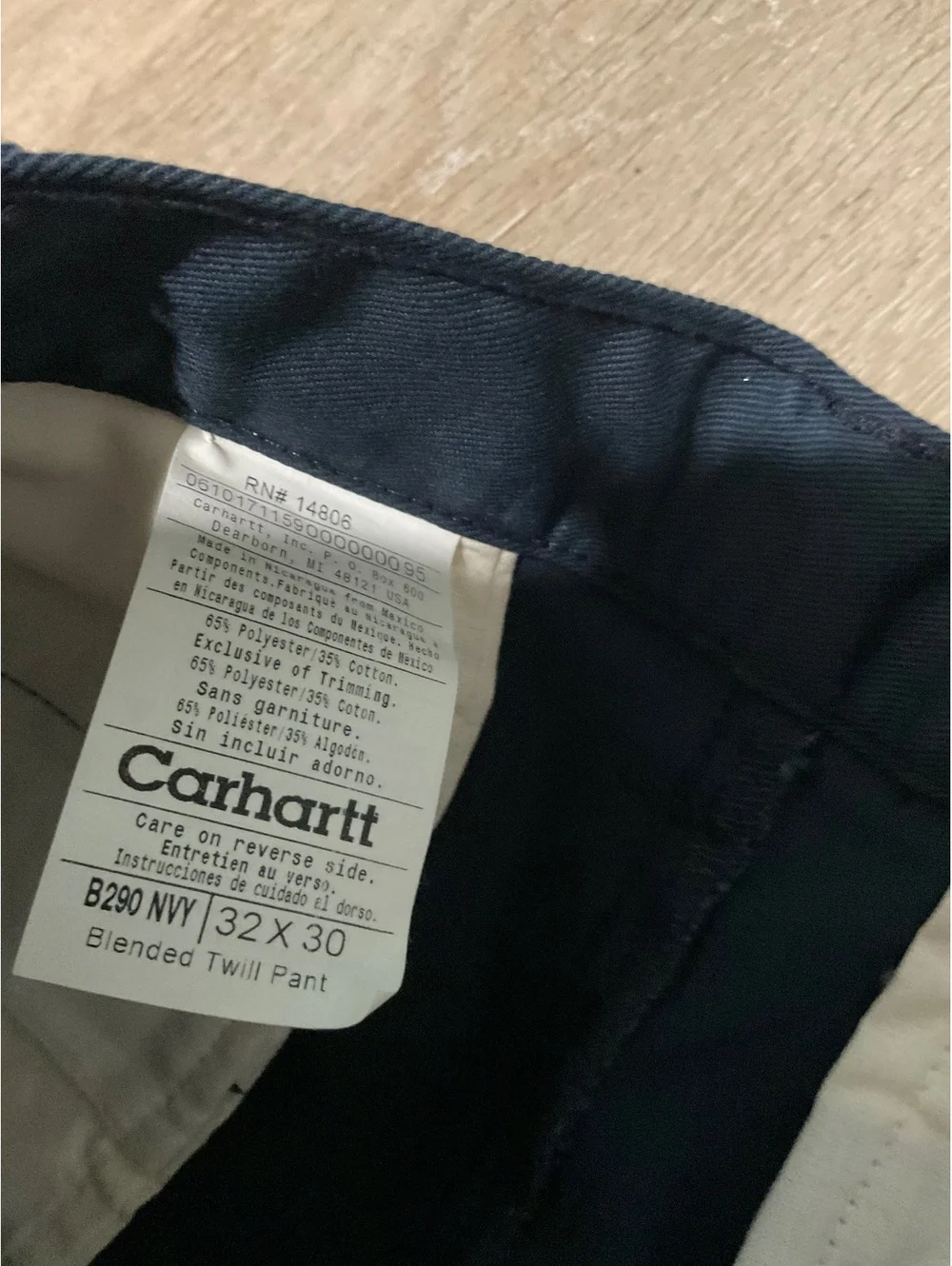 Carhartt Blended Twill Pants Navy Blue Size 32x30